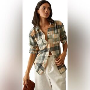 Relaxed Plaid Button-Up Shirt - Pilcro / Anthropologie